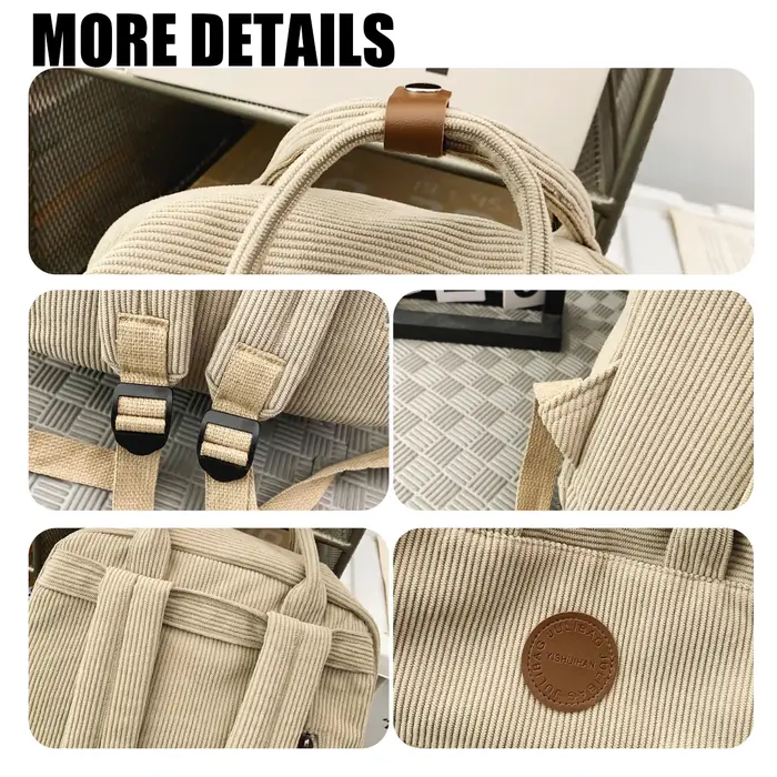 Cartable en velours côtelé étudiant du secondaire