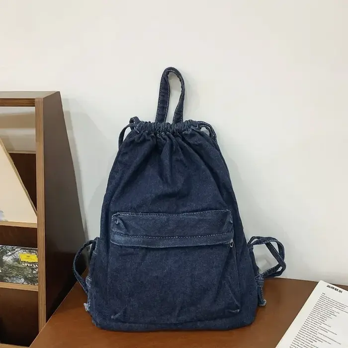 Mochila-Sac à Dos en Toile Délavé de Proximité pour Femme