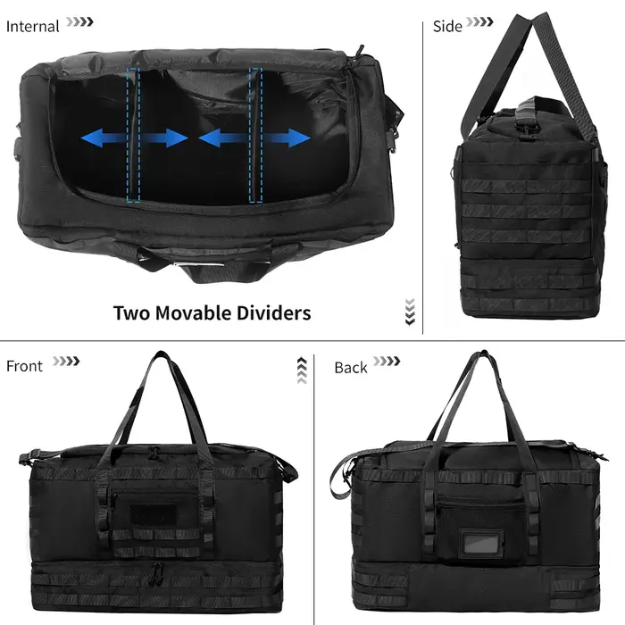Sac de voyage 50L, sacs de week-end avec compartiment à chaussures