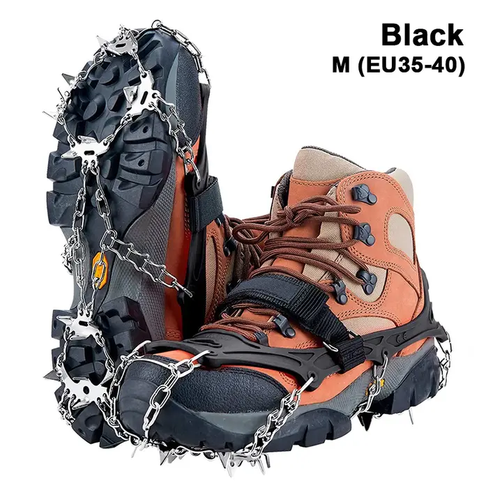 Crampons chaussures 19 pointes glace neige pince