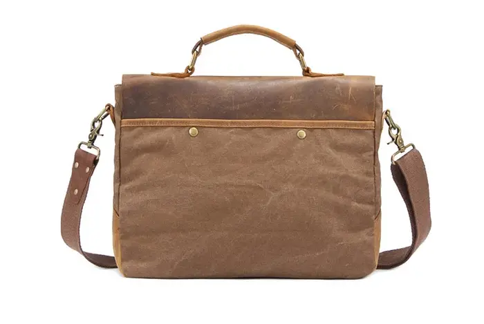 Porte-documents Vintage en Cuir et Toile pour Homme