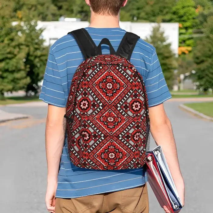 Sac à dos brodé d'ornement pour hommes et femmes