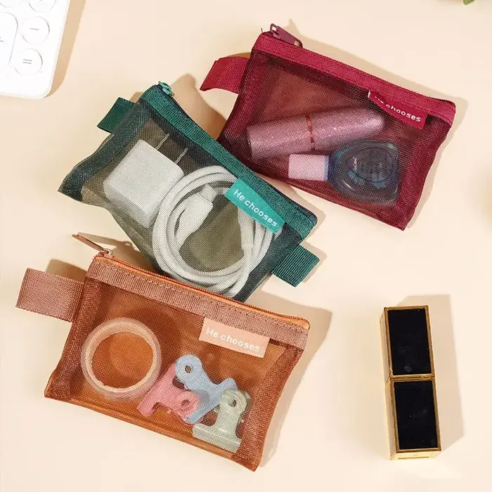 Petit sac carré de couleur unie pour pièces de monnaie