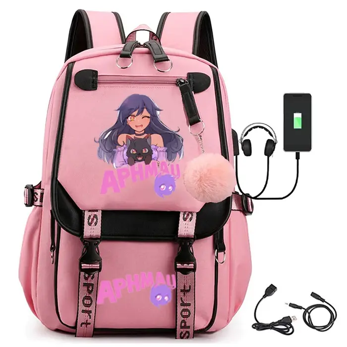 Aphmau-Sac d'école USB Anime SR pour homme
