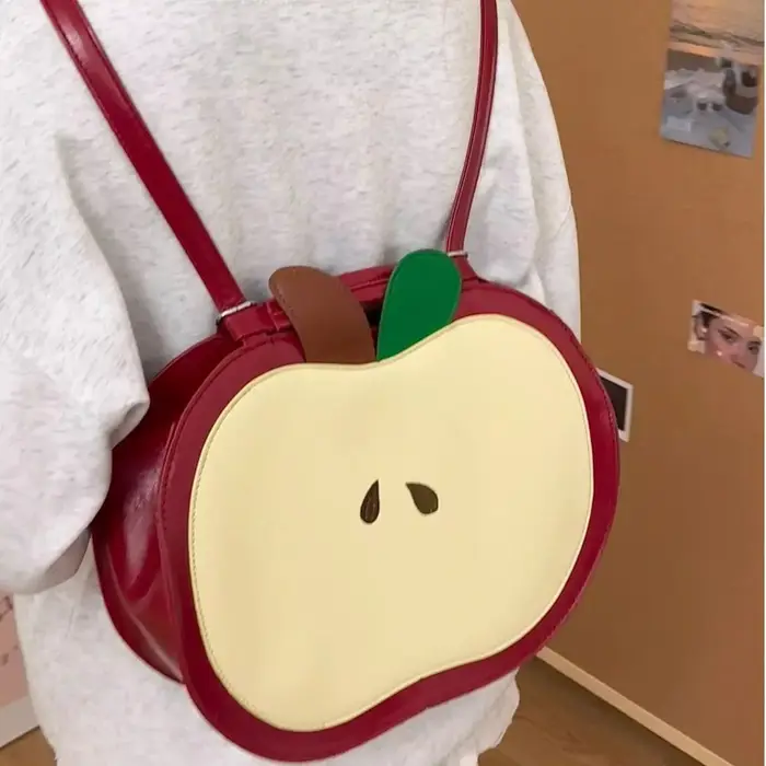 Nouveau Sac à Dos Scolaire Motif Pomme 2026, Grande Capacité, Simple, Portable, Multifonctionnel, Sa