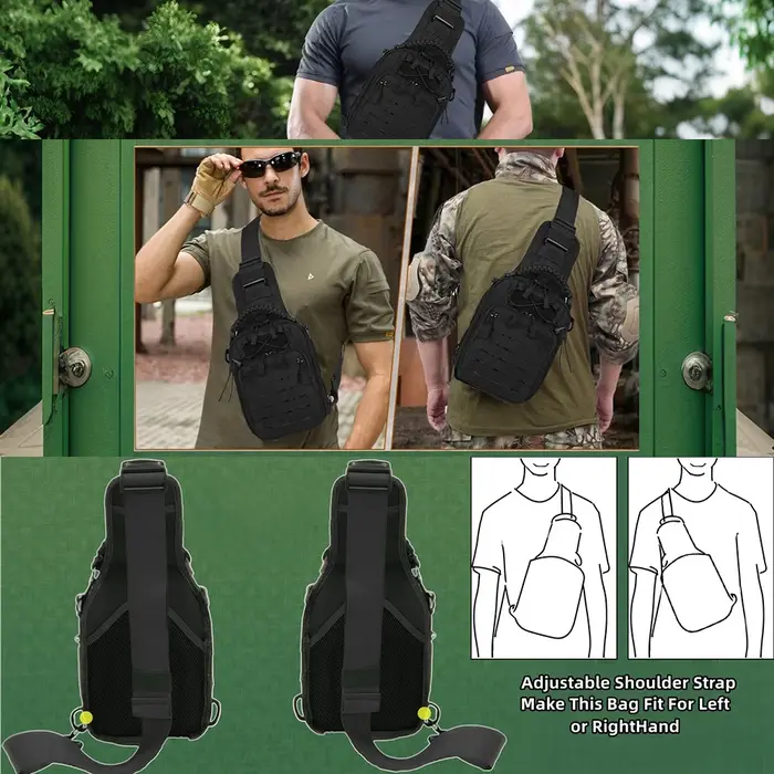 Sac à dos tactique à bandoulière pour hommes et femmes