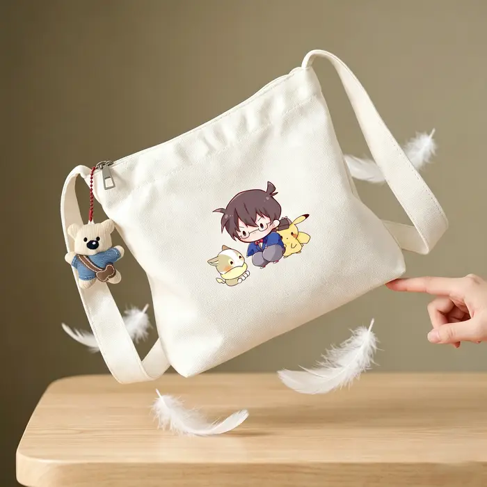 Sac fourre-tout en toile Kawaii Anime Detective Conan avec figurines imprimées Tooru Amuro