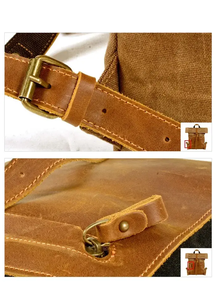 Sacs à dos en cuir de toile d'extérieur Vintage voyage loisirs sac à dos pour ordinateur portable d'affaires pour