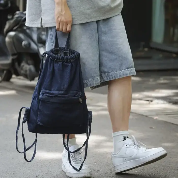 Mochila-Sac à Dos en Toile Délavé de Proximité pour Femme
