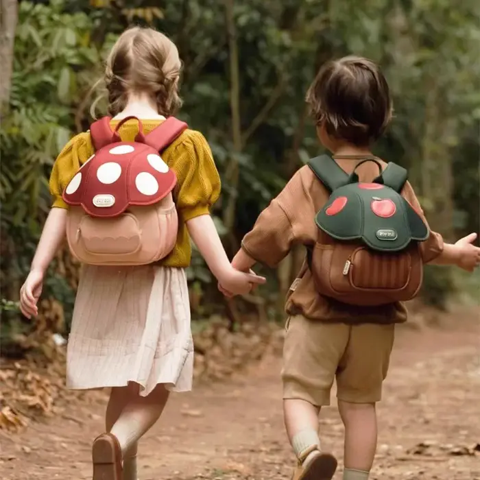 Sac à dos enfant mignon champignon pomme maternelle dessin animé rose Mini sac de voyage cartable cadeau préscolaire