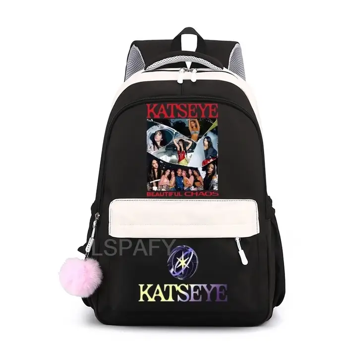 Sac à dos Katseye à imprimé amusant pour filles, sacs d'école pour enfants, sac à dos tendance pour enfants, sacs à dos multifonctionnels durables pour étudiants