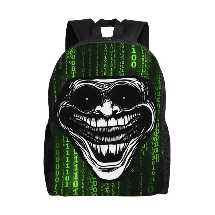 Sac à dos drôle avec motif Trollfaces Meme, sacs à dos d'entraînement, sacs d'école unisexes Kawaii