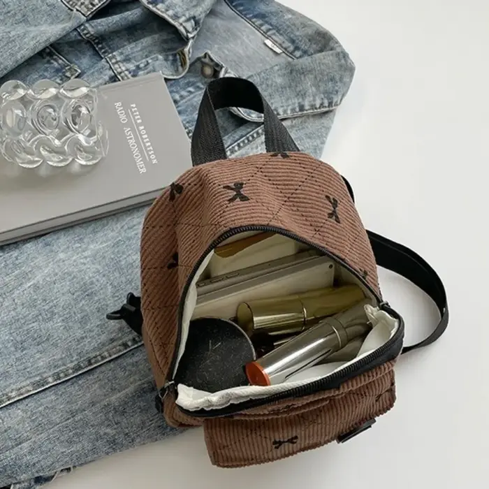 Mini sac à dos doux fille nœud papillon imprimé sac à bandoulière voyage sac de rangement cosmétique Version coréenne Ins Bookbags sac à dos décontracté
