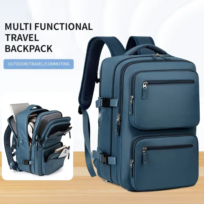 Grand sac à dos de voyage pour femmes et hommes, sac de cabine multifonctionnel pour avion, étanche,