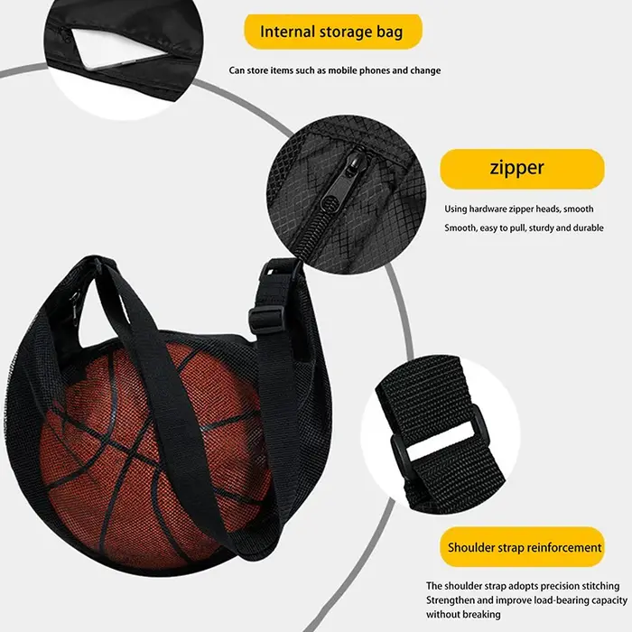 Sac de transport pour ballon unique avec poche zippée
