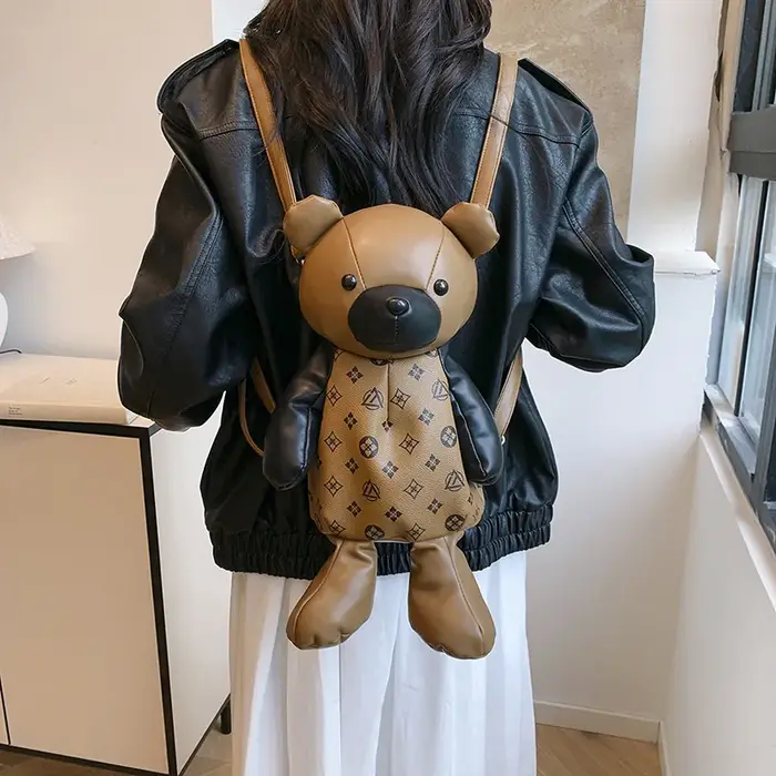 Nouveau Sac à Dos Designer 2026 pour Femme – Sac d'École Ours Mignon de Haute Qualité