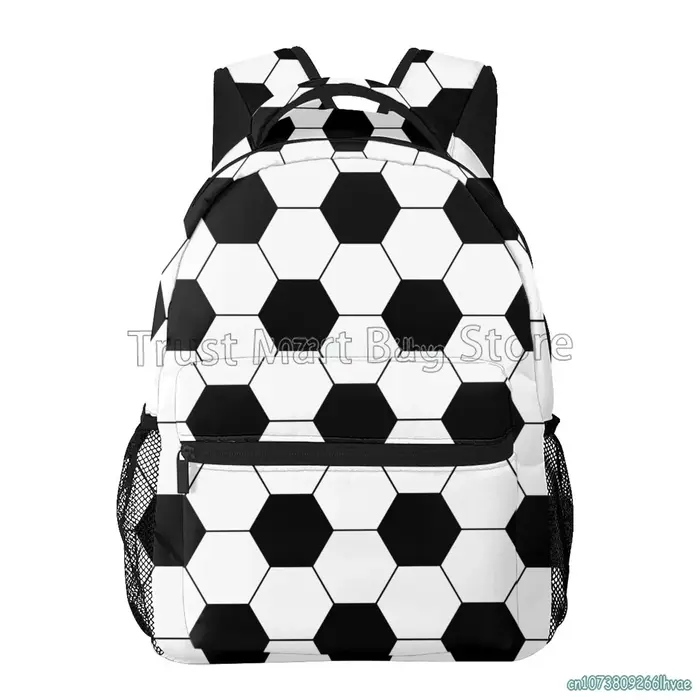 Soccer Pattern Backpacks Sport Football Travel Bag Unisex Casual Laptop Daypack Middle College Schoo