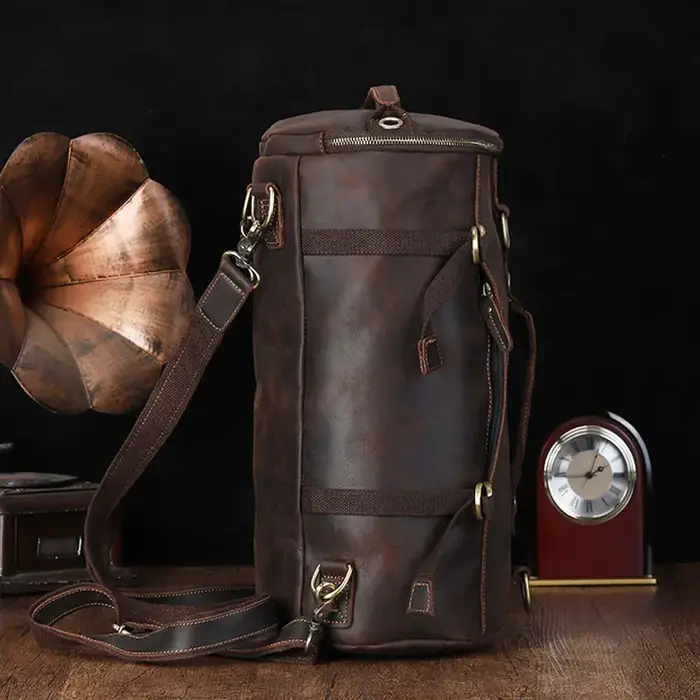 Luufan Design Unique sac à dos en cuir pour hommes Vintage Crazy Horse