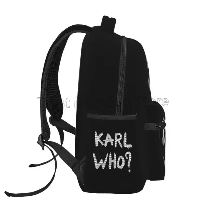 Karl Who Slogan imprimé sacs à dos de voyage sac d'école léger étudiant Bookbag unisexe sac à dos pour ordinateur