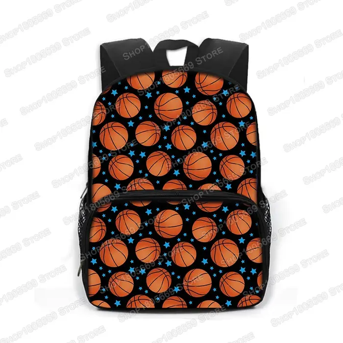 Sac à dos imprimé basket-ball pour enfants étudiants, sac d'école de 13 pouces, sac de livre pour él