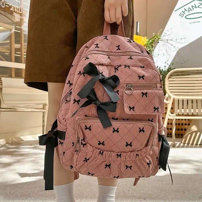 Sac à dos en velours côtelé pour le printemps et l'été