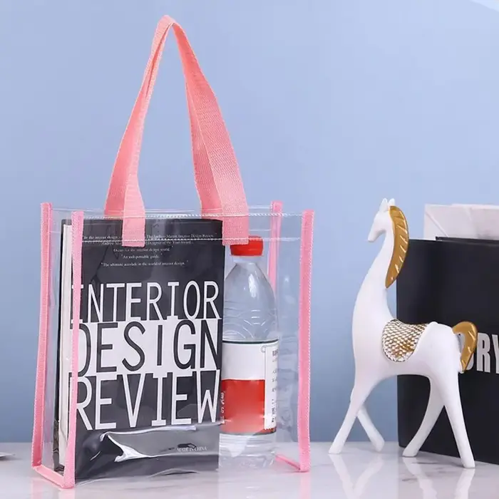 Sac fourre-tout transparent en PVC de grande capacité