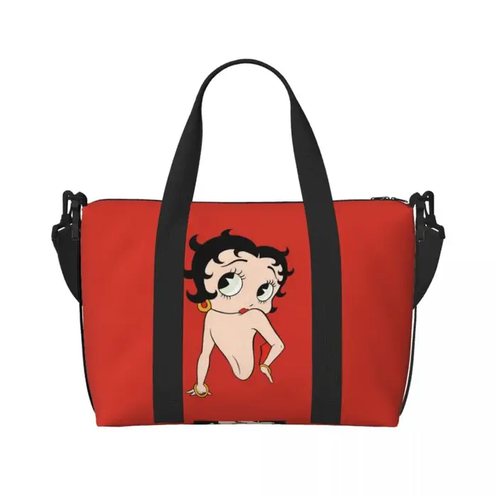 Sac de voyage de plage personnalisé Cartoon Girl B-Bettys, fourre-tout de grande capacité pour salle