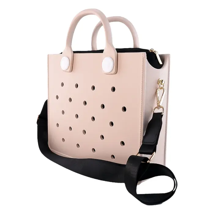 Le gars orange nouveau EVA décontracté brin étanche voyage sac fourre-tout femmes mode perforé sac à main ajustement charmes sacs de plage en plein air