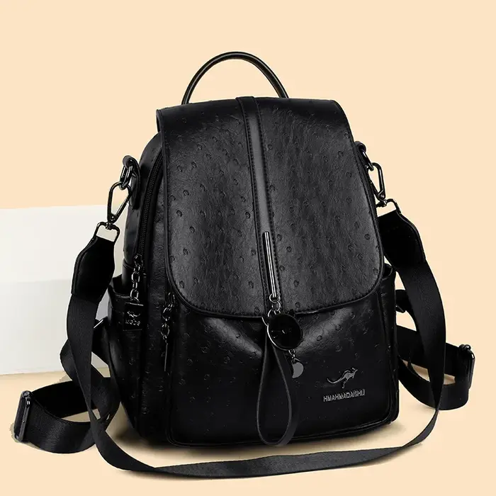 Sac à dos de marque authentique avec large sangle en cuir de haute qualité