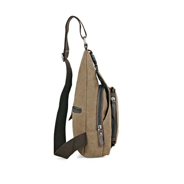 Nouveau Sac à Bandoulière Multifonctionnel en Toile et Cuir Style Vintage pour Homme 2026 – Petit Sac de