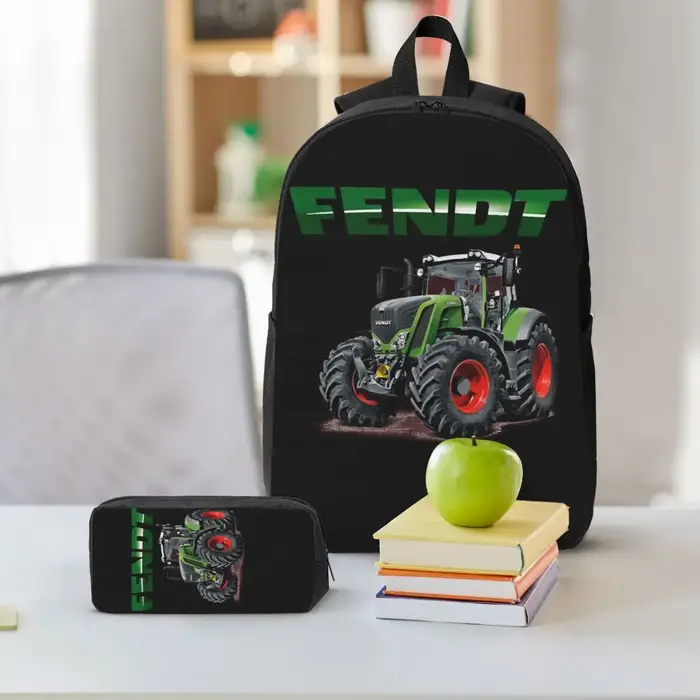 Fendt tracteurs allemands sac à dos étudiant garçons filles BookBag sac d'école ordinateur sacs à bandoulière 3ps sac à déjeuner isolé trousse à crayons