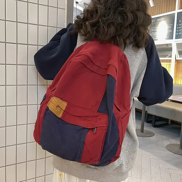 Sac à dos en toile à panneaux pour femmes, sacs de livre de voyage Kawaii pour filles, sacs à dos pour ordinateur portable imprimés Lady, sac à dos de voyage mignon, cartable