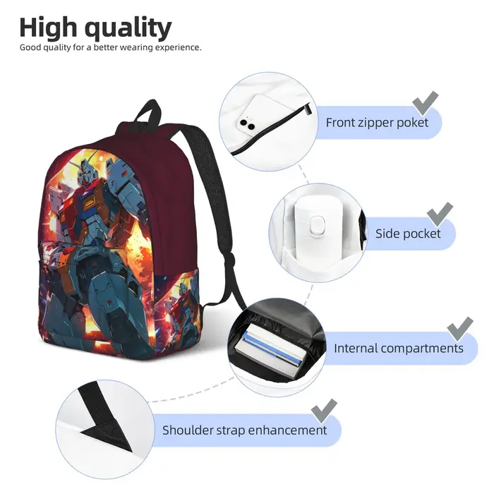 Sac d'école Gundam, saison de rentrée scolaire, Robot Movies (3), sac à dos portable