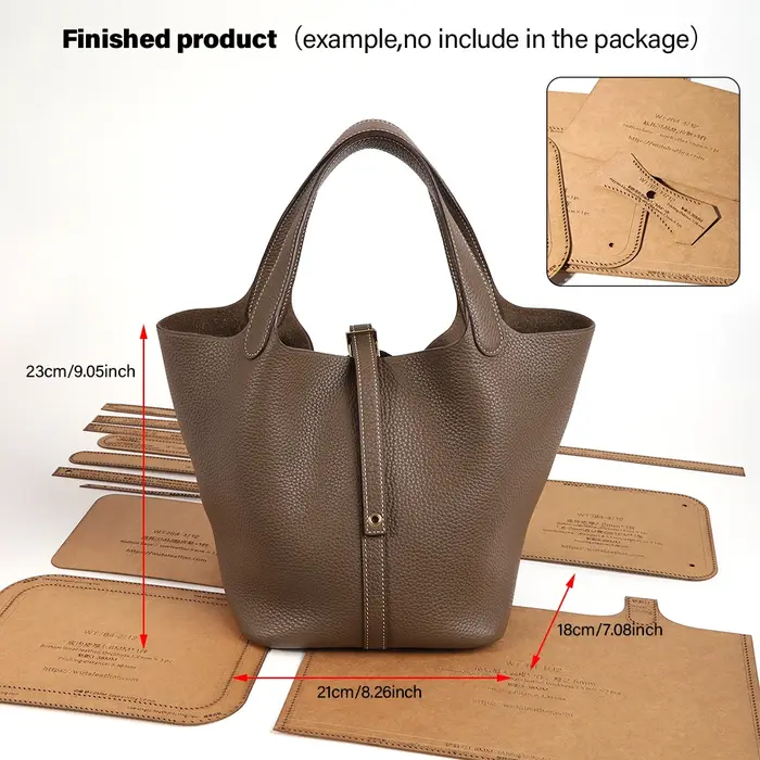 WUTA Picotin 18 – Modèle en papier kraft pour sac seau fait main – Outil et accessoires de maroquinerie DIY