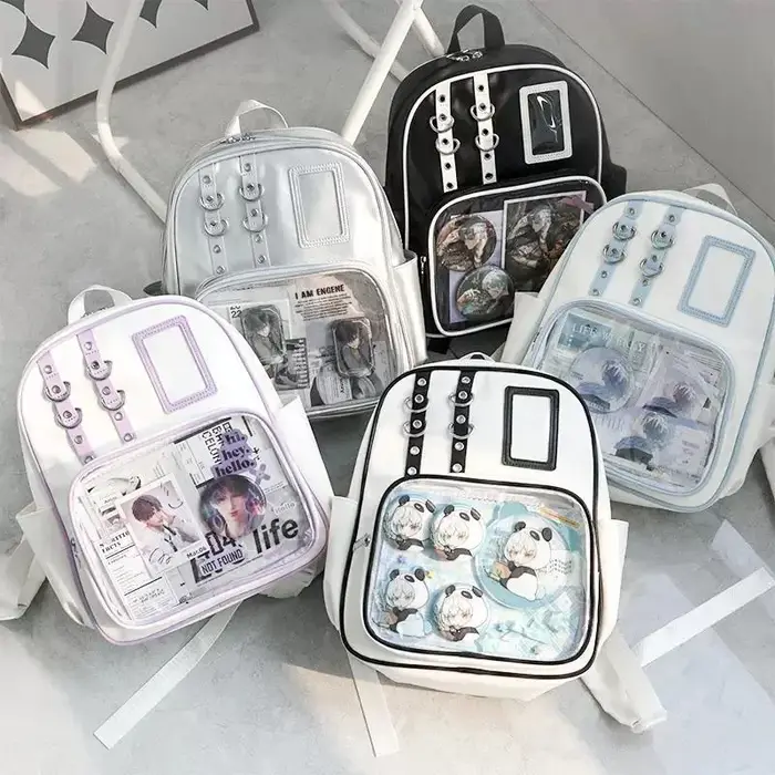 Y2K mignon Mini sac à dos femmes Kawaii Ita sac doux fille sac à dos Transparent bricolage personnalité affichage sac à dos Lolita sac à bandoulière