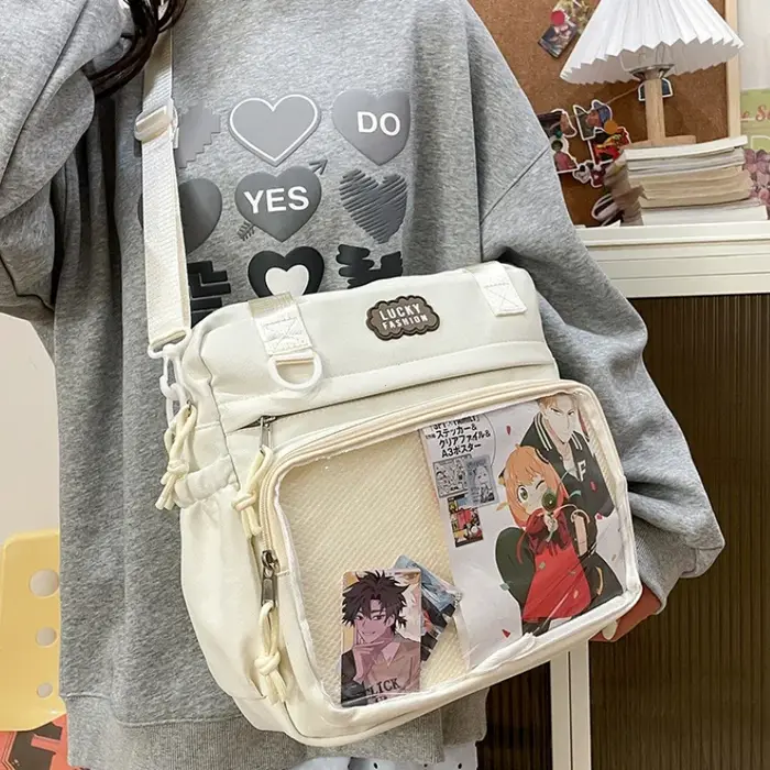 Sac à bandoulière Style Preppy japonais Y2K, nouveaux sacs d'école en Nylon pour adolescentes, sacs à dos Itabag transparents, sac Ita