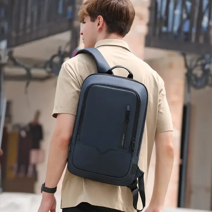 HcanKcan-Sac à Dos Mince pour Homme, Sacoche pour Ordinateur Portable 14 Pouces, Business, Multifonc