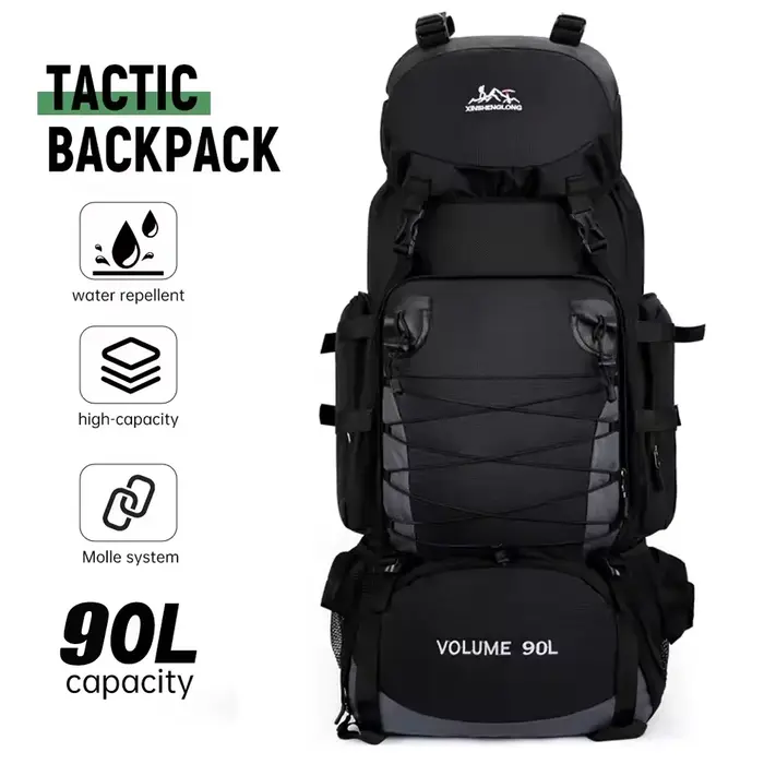 Sac à dos de randonnée imperméable Molle 90L pour l'extérieur