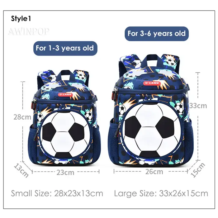 Sacs d'école de Football 3D pour garçons
