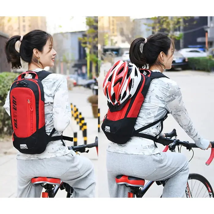 Nouveau sac à dos de vélo vtt 10L avec bandes réfléchissantes de nuit conception de sangle de casque Sports de plein