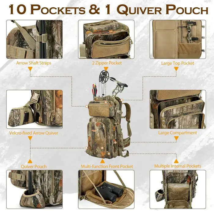 Sac à dos de chasse à l'arc pour hommes