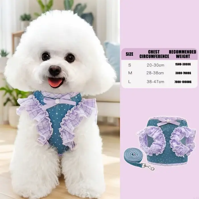 Harnais pour chien taille, pour petits chiens, sans traction, avec laisse, Clip réglable, boucles confortables 87HA
