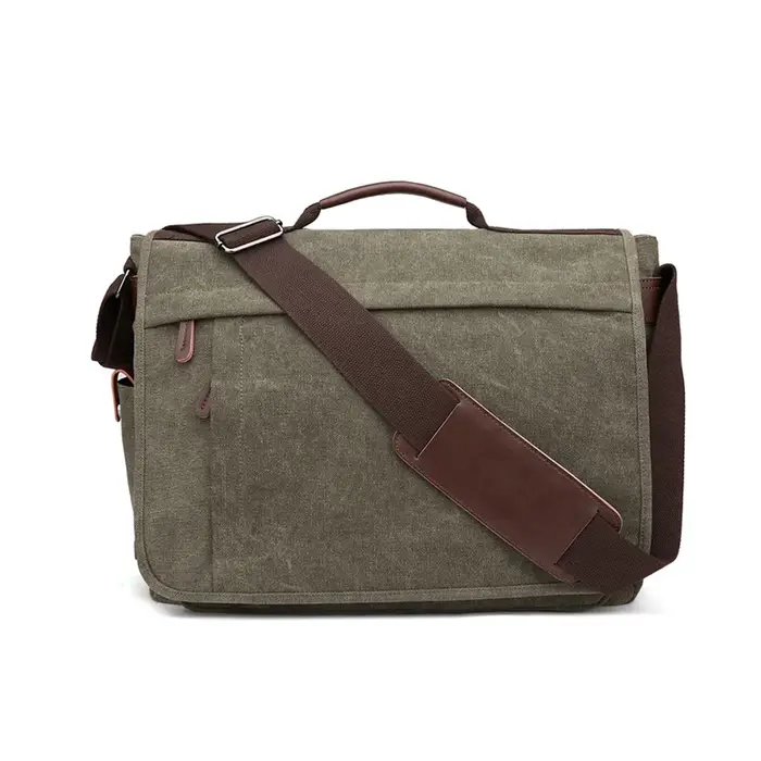 Sac à Bandoulière en Toile pour Homme, Décontracté, Rétro, Fermeture Éclair, pour Ordinateur Portabl