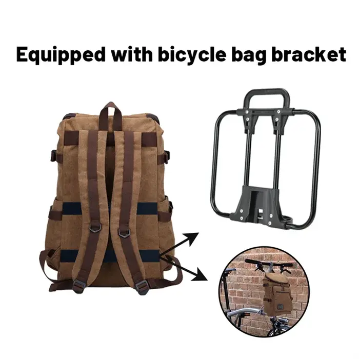 Sac à dos multifonctionnel en toile pliable pour vélo Bromsilice