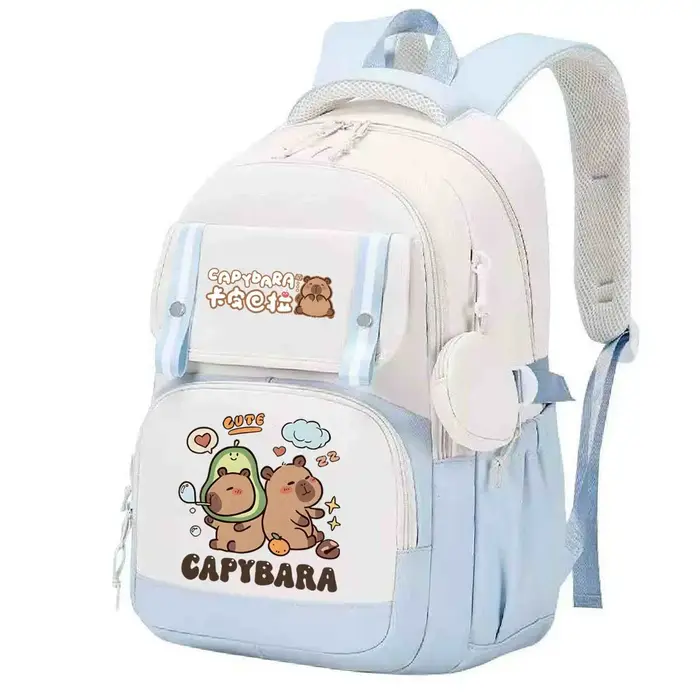 Mignon Capybara graphique cartables femmes filles grande capacité sac à dos enfants