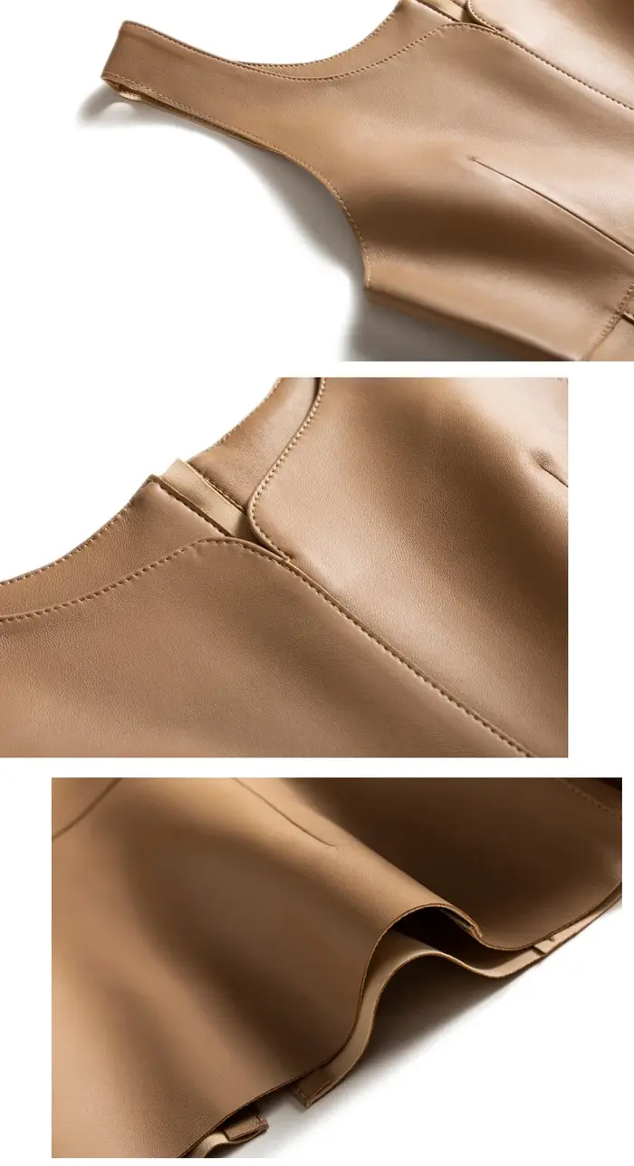 Haut amincissant en cuir naturel pour femme