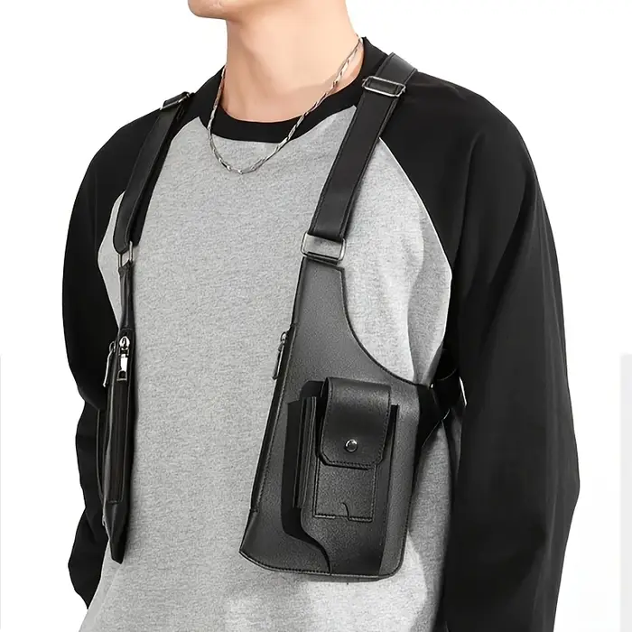 Sac à dos léger multi-poches | Sac de poitrine tendance pour les trajets quotidiens