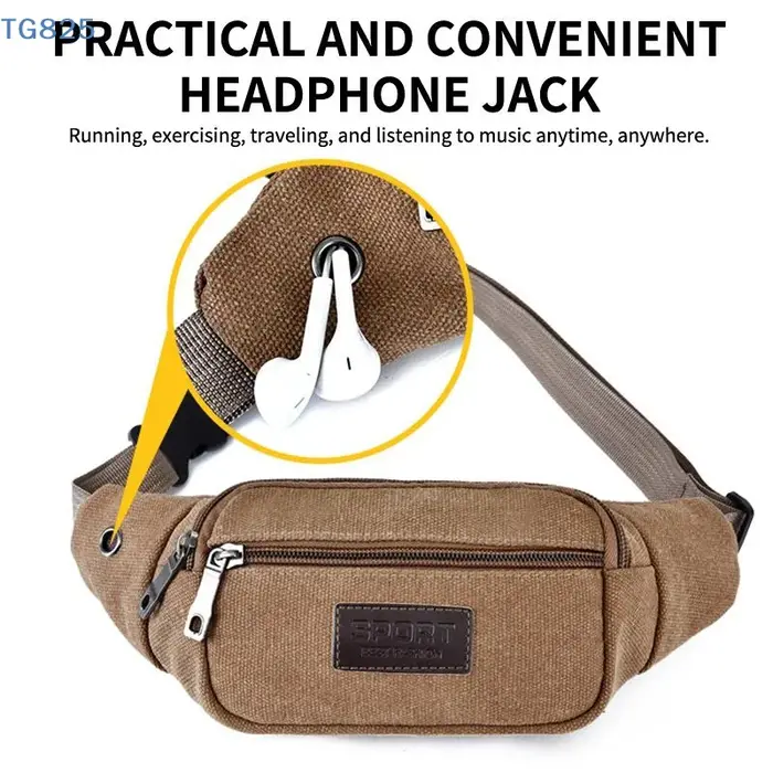【AN】【AN】Sac banane décontracté en toile unisexe