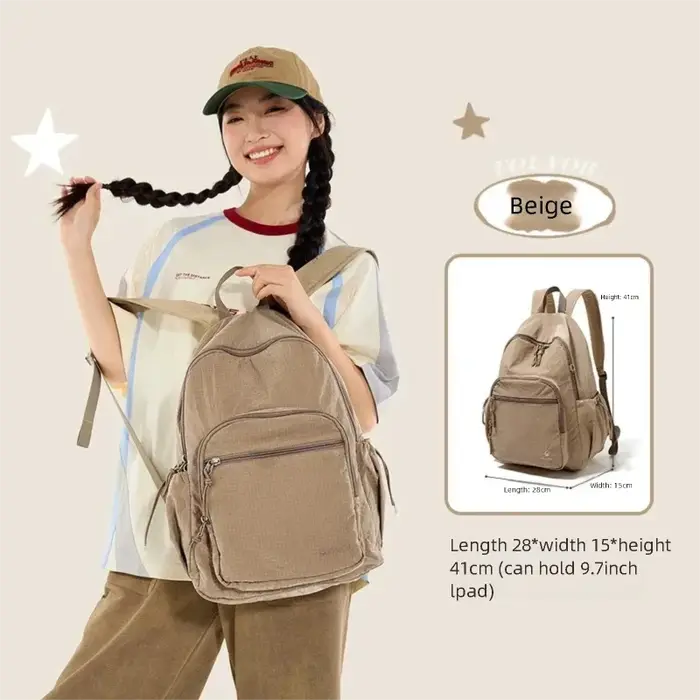 Fouvor Sac à dos pour femme 2025 Nouveau style minimaliste décontracté tissu Oxford grande capacité 