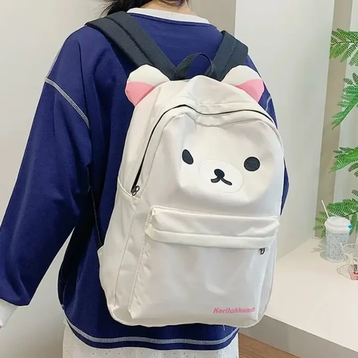 Kawaii ours Rilakkumas sac à dos grande capacité sac à dos élégant étudiant sac d'école sacs à bando